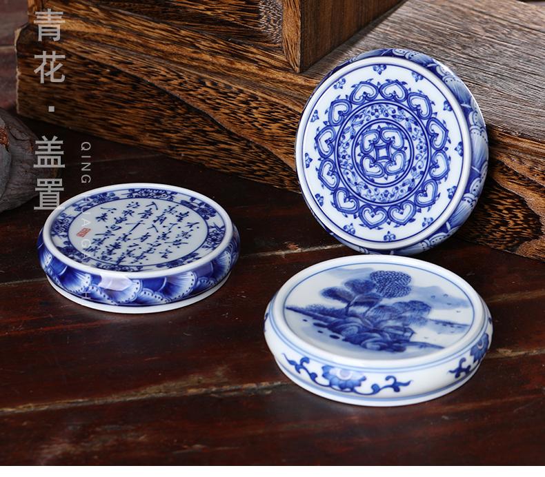 Jingdezhen hand - made porcelain treasure phase lid doesn the lid checking ceramic lid frame tea tea tea accessories