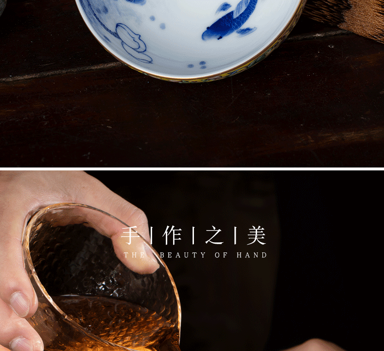 Jingdezhen kung fu tea master cup single cup small teacups hand - made personal colored enamel cup cup sample tea cup tea cups