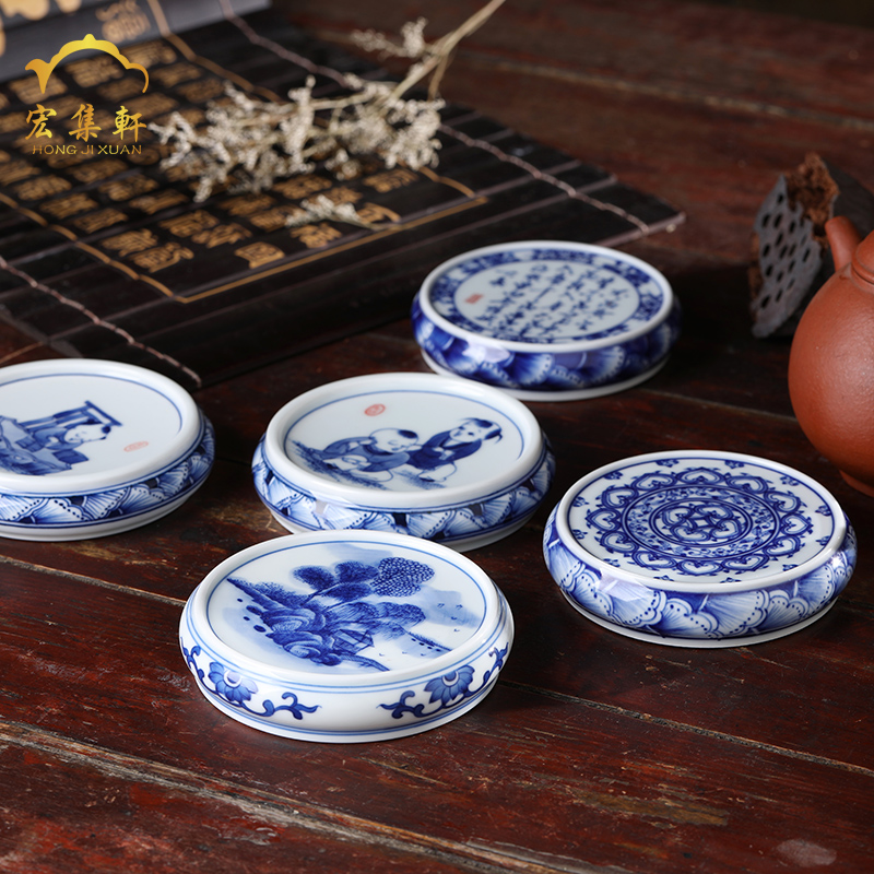 Jingdezhen hand - made porcelain treasure phase lid doesn the lid checking ceramic lid frame tea tea tea accessories