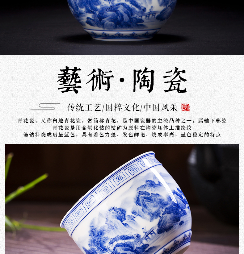 Jingdezhen ceramic cups hand - made porcelain master cup single cup large sample tea cup individual cup bowl kung fu tea set