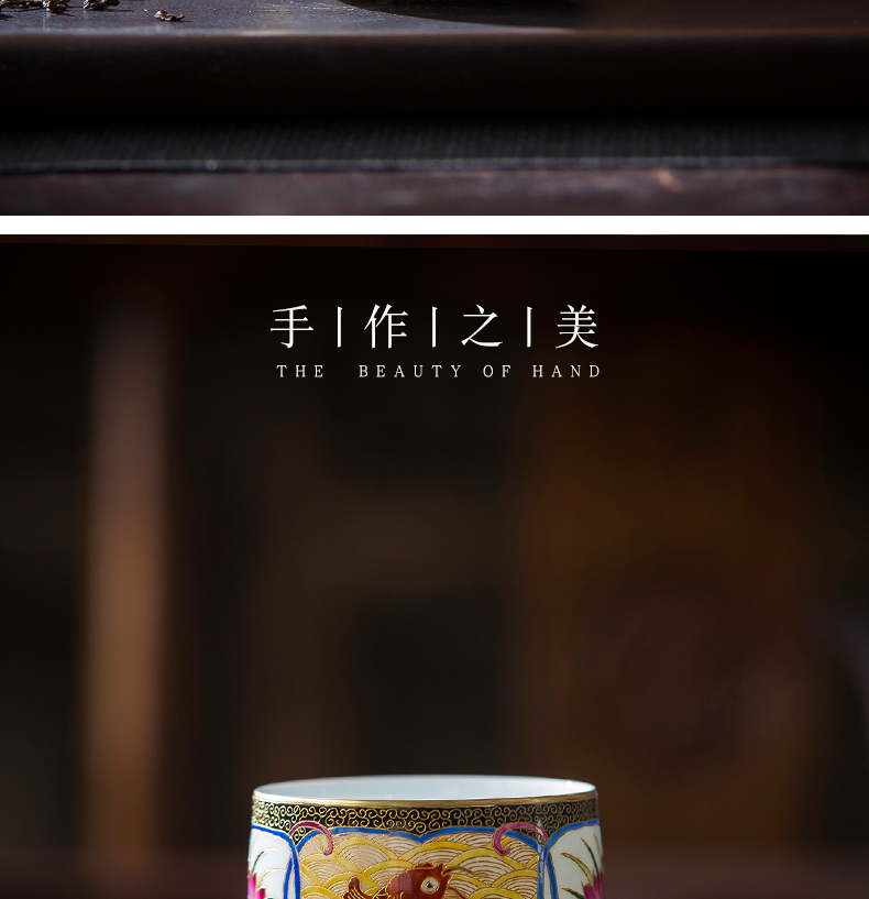 Jingdezhen pure manual to use wire inlay enamel see colour ceramic Chinese kung fu tea master cup sample tea cup meditation cup