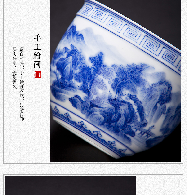 Jingdezhen ceramic cups hand - made porcelain master cup single cup large sample tea cup individual cup bowl kung fu tea set