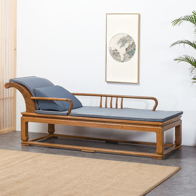 Red Wood Furniture Chicken Wings Wood Noble Princess Bed Beauty Tatami new Chinese full solid wood Lying Chair Sloth Sofa Bed-Taobao