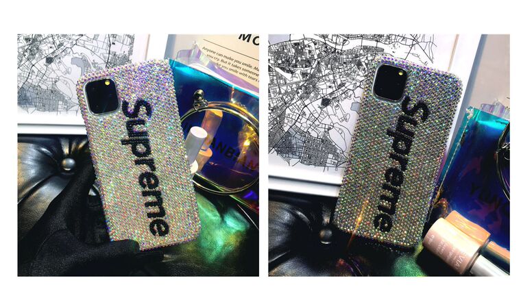 Supreme Luxury Girls Shiny Rhinestone Diamond Bling 14, 13, 12 iPhone Case