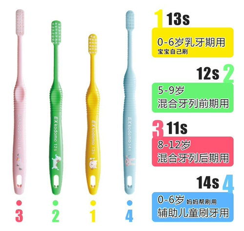 Японская детская мягкая зубная щетка для младенца, 0-12 лет