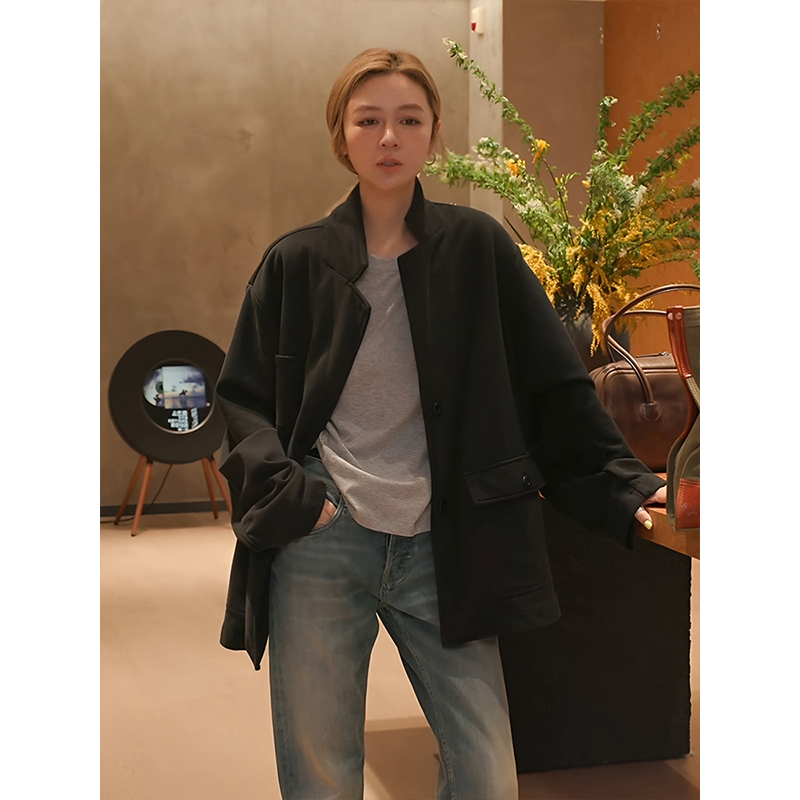 Ma Boss Mzx Multi-Pocket Black Blazer for Women, Spring Casual Suit, Exquisite Top for Petite Sizes