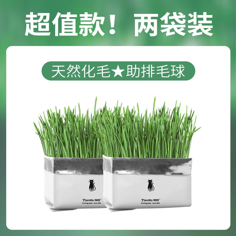 Tmall u first net red lazy cat grass catnip seed planting set hair removal ball cat snacks supplies