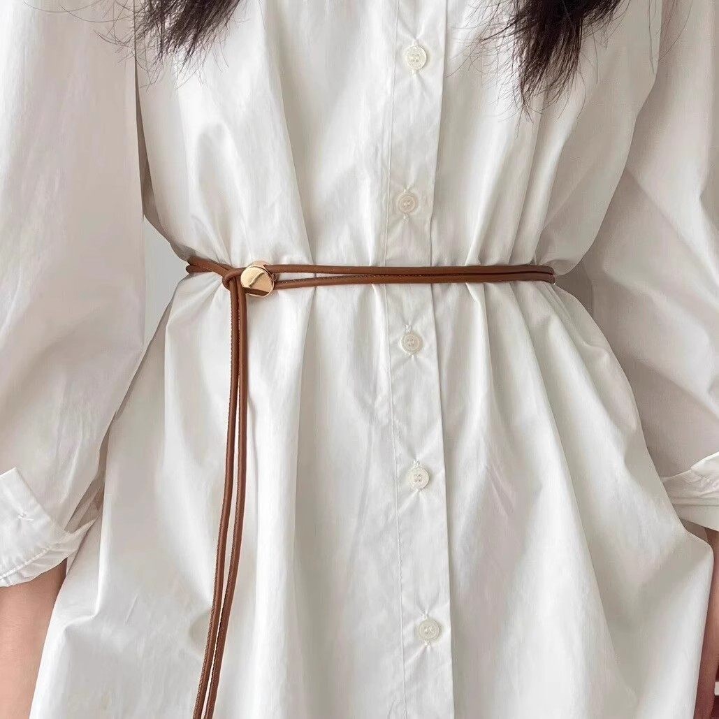 新款软皮绳细腰带女夏季配裙子衬衫时尚装饰百搭可调节长款腰绳潮