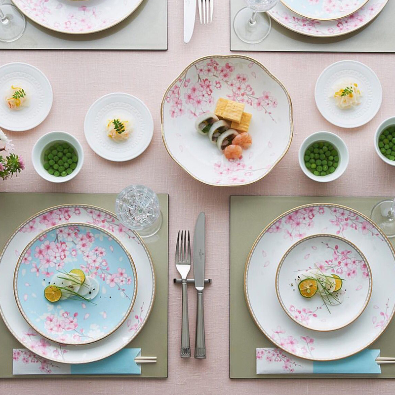British Wedgwood Spring Blossom put put cherry Blossom put Spring buds 18 cm ipads porcelain snack plate of bread and butter plate