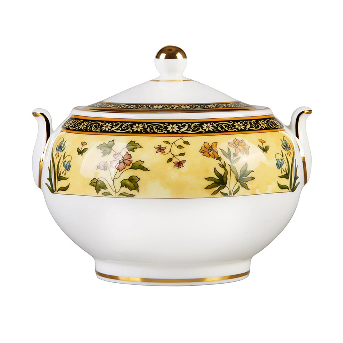 Wedgwood waterford Wedgwood India India flower ipads China milk sugar cylinder cylinder suit western - style coffee set suit