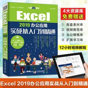 正版 Excel 2019办公应用实战从入门到精通 excel教程书籍 表格制作 零基础 视频教程 数据透视表 数据处理分析 函数公式教程 会计
