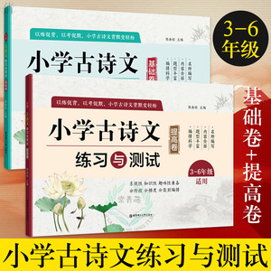 全2册 小学古诗文练习与测试 基础卷+提高卷 小学语文3-6年级适用 陈金铭 小学生必背古诗词强化训练三四五六年级古诗文鉴赏书籍