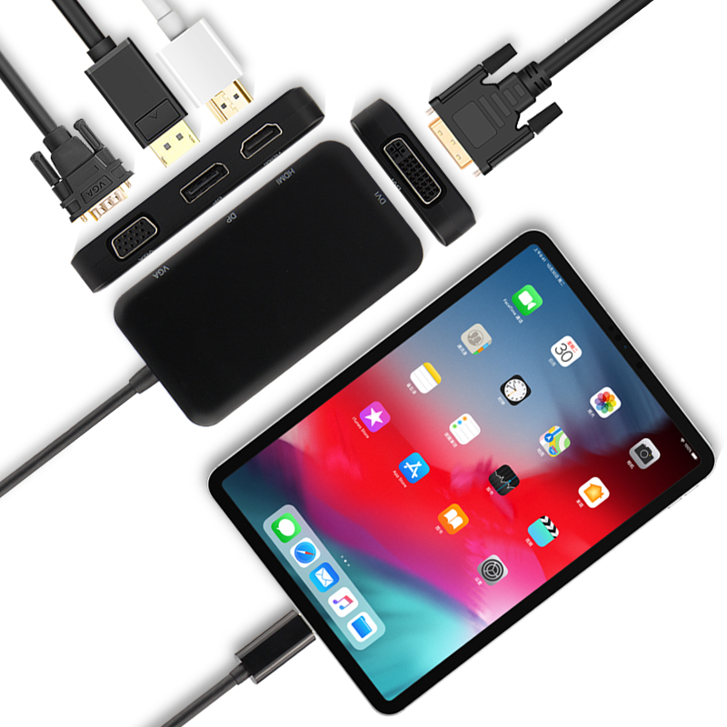 thay màn hình tivi Bộ chuyển đổi Apple iPad Pro Bộ kết nối USB-C 11 inch 2018 mới iPad Pro 12.9 inch bộ chuyển đổi máy tính bảng kết nối VGA máy chiếu Cáp màn hình HDMI - TV tivi hay