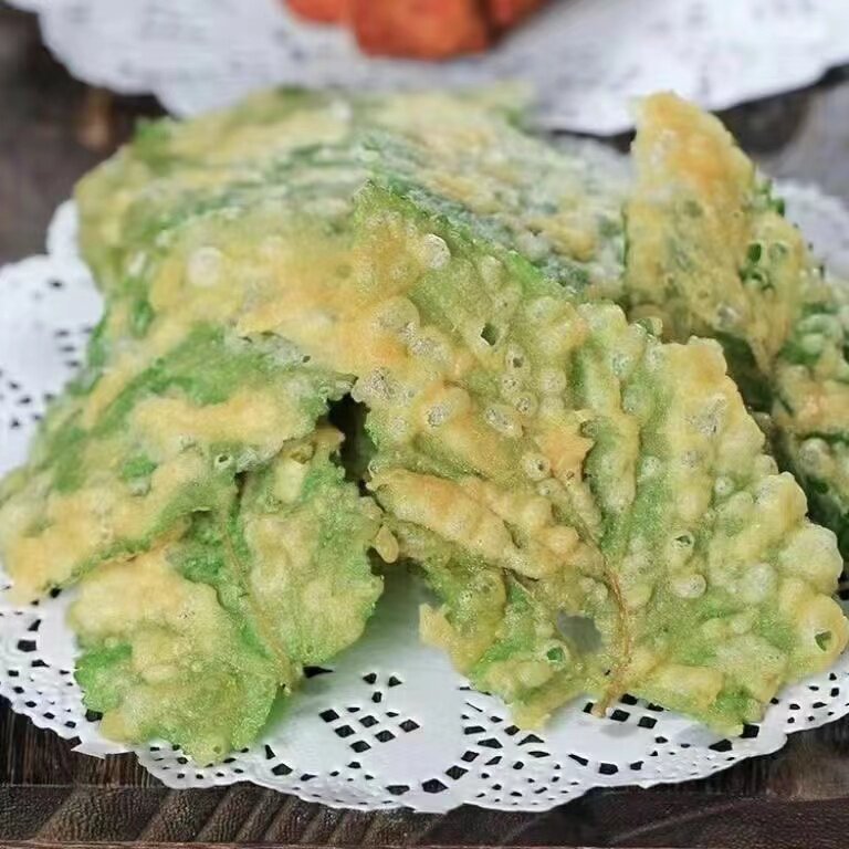 油炸翠叶108克/盒装新鲜裹粉桑叶,酒店宴席小吃必备冻品!🌿🌟-斑斓叶-淘宝百科网