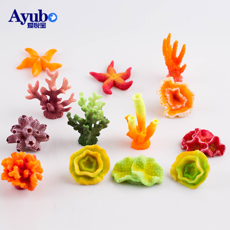Love Please Treasure Mini Emulation Resin Coral Fish Tank Made View Decoration Coral Tree Coral Finger Aquarium Decoration