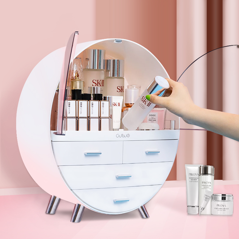 Net red cosmetics storage box desktop dustproof skin care products lipstick mask jewelry finishing box cosmetic table storage rack