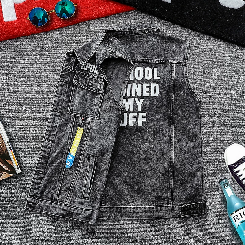 Summer thin denim vest, trend jacket, Korean style