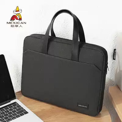 Scarecrow Hand bag male large capacity simple pen electric bag file bag student canvas lightweight briefcase