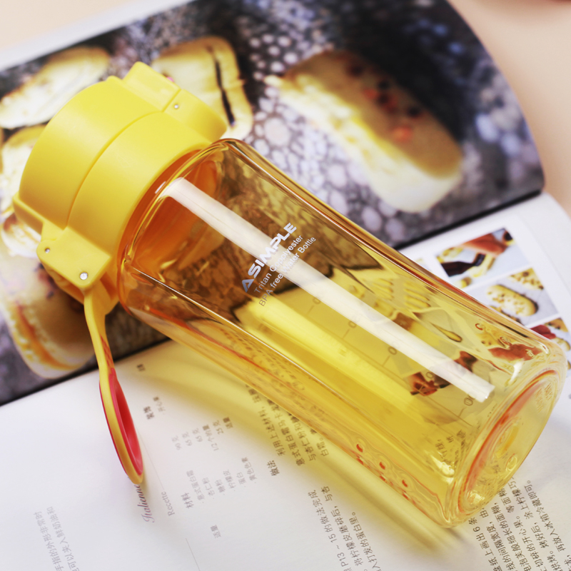 ASIMPLE leak-proof summer water cup portable heat-resistant one-handed cup transparent plastic small fresh cute female 400ml