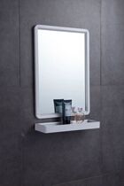  Bathroom mirror Bathroom vanity mirror Bathroom wall-mounted waterproof makeup square with shelf hanging bathroom mirror