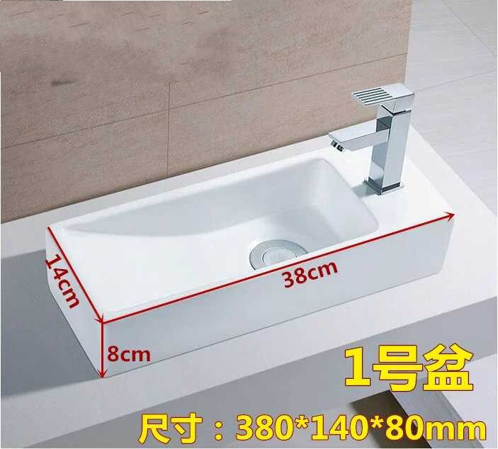 Small family wash basin balcony mini small size corner basin extremely narrow thin strip small wash basin ceramic wall type