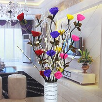Leaf pulse flower living room floor fake flower simulation of dry branch flower closing TV cabinet Rose home new room decoration flower