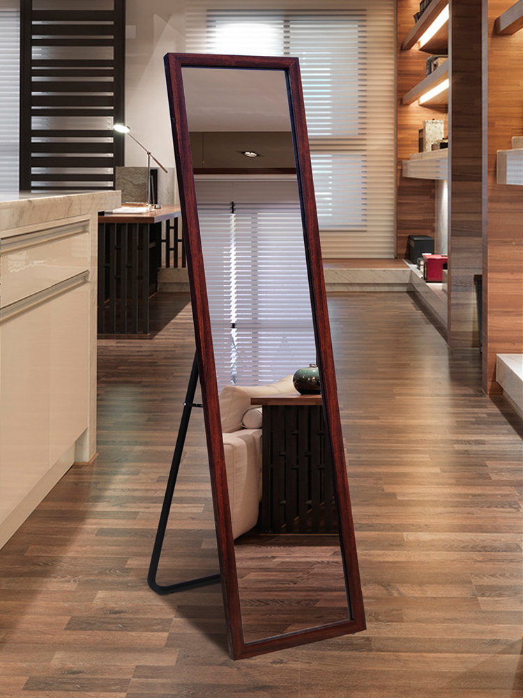 Borun simple full-body mirror Full-body mirror Full-body mirror with bracket mirror Floor-to-ceiling mirror Wall-mounted pastoral style decorative mirror