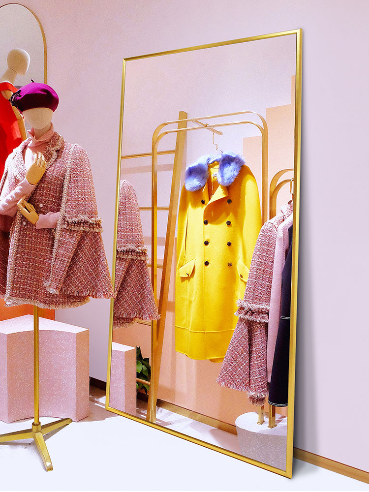 Borun mirror Full-body full-body mirror ins wind floor-to-ceiling mirror Clothing store fitting large mirror slimming mirror