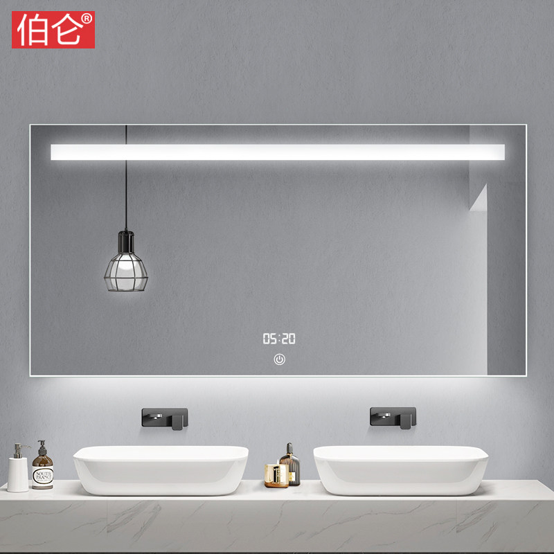 Burun smart bathroom mirror dressing room mirror wall-mounted washstand led with light touch screen bathroom anti-fog mirror