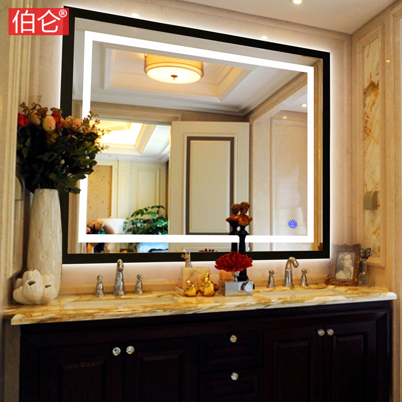Burun Brief About Bathroom Mirror Makeup Room LED Light Mirror Bathroom bathroom wall-mounted with light mirror Bathroom Mirror
