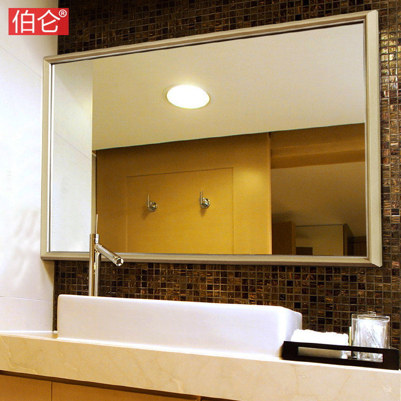 Burun Original Wood Color Bathroom Mirror Wall-mounted wall Makeup Room Mirror brief Anti-solid wood Tattooer Bathroom Mirror