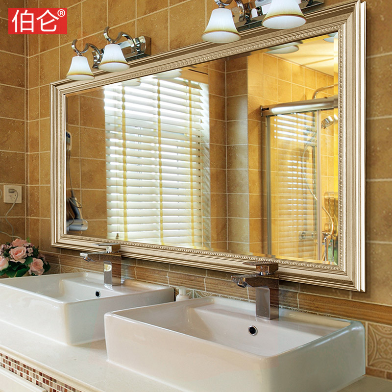Burun European bathroom mirror Wall Wall waterproof mirror toilet mirror cosmetic mirror toilet dressing mirror