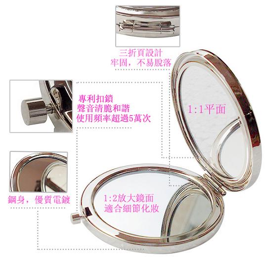 Buren xách tay tinh thể kim loại trang điểm gương nhỏ gương trang điểm gấp đôi gương 0002 - Gương gương đèn led phòng ngủ