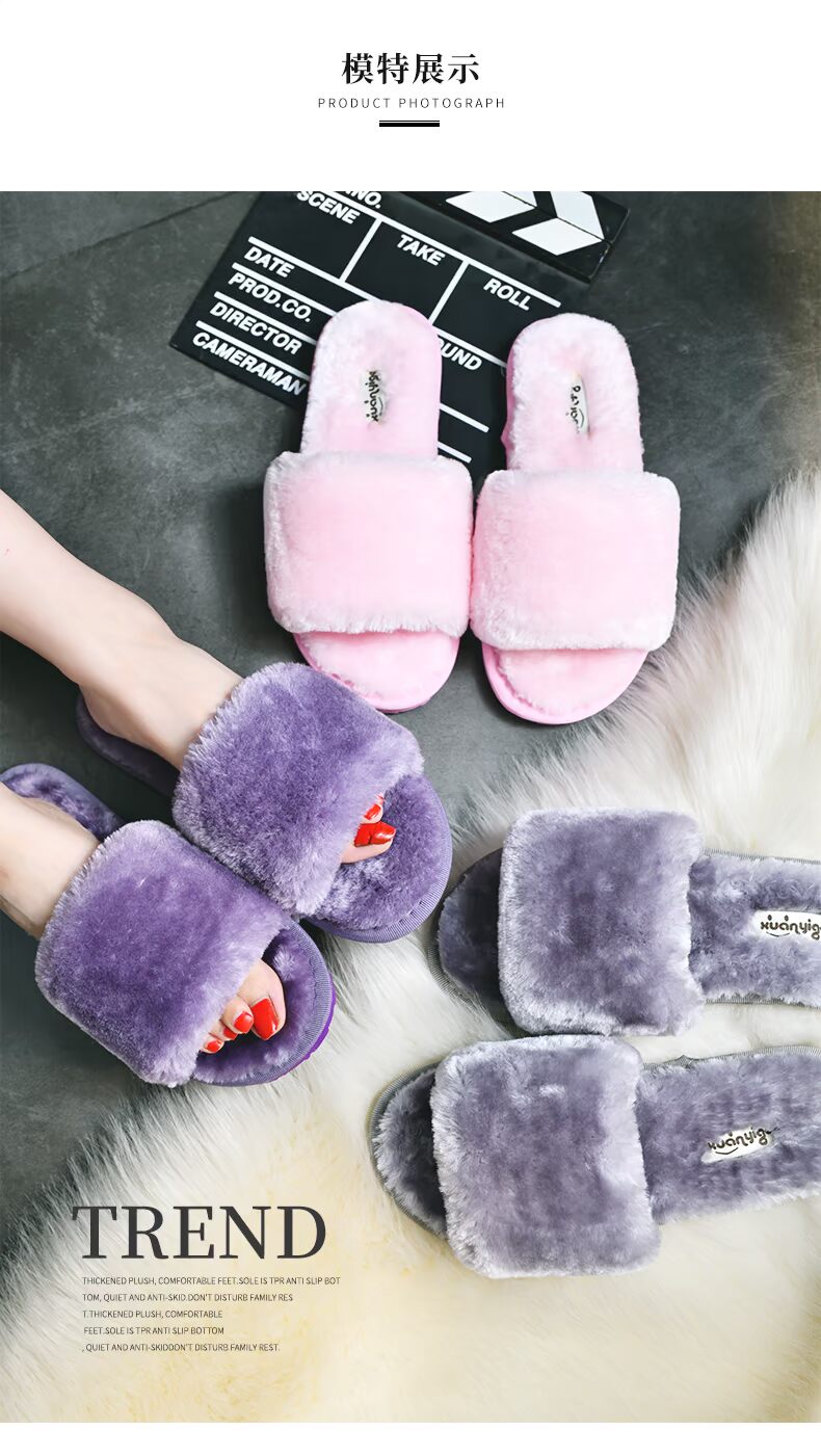 dép bông nữ mùa đông nhà mùa đông nhà dễ thương Hàn Quốc sang trọng nội thất ấm áp mùa đông dép nhà sang trọng nam - Trang chủ dép nhựa đi trong nhà