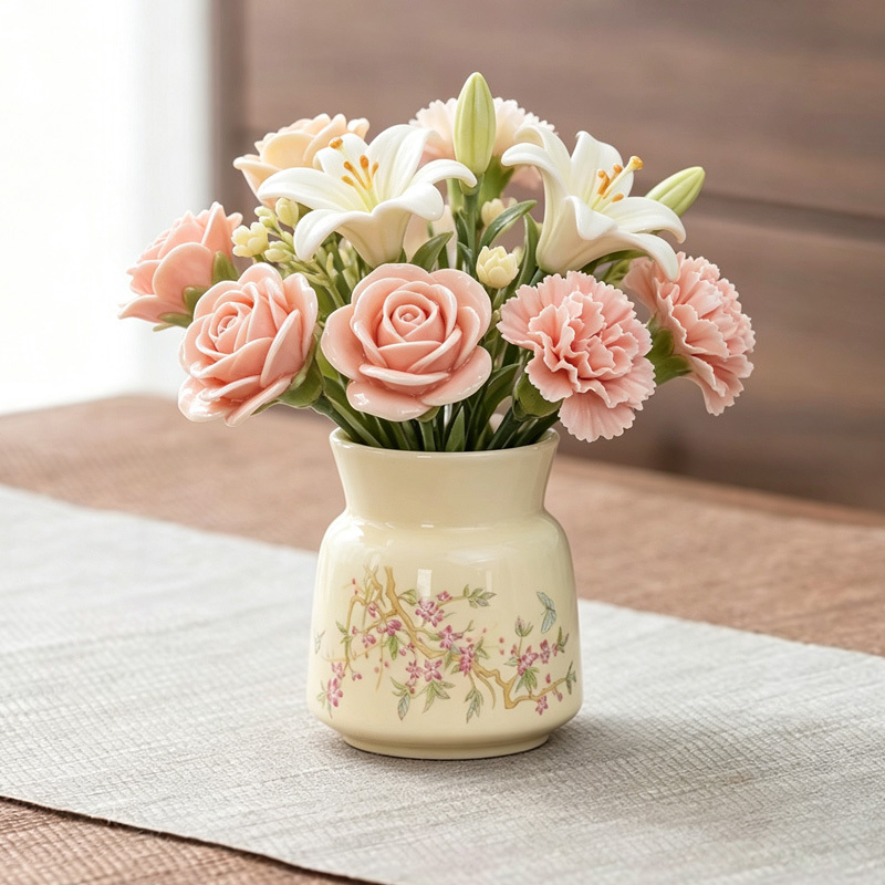 Ceramic Small Vase, Chinese-Style Flower Vase, Home Living Room Decoration, Fresh Flowers, Dried Flowers, Hydroponic Vase Ceramic Small Vase, Chinese-Style Flower Vase, Home Living Room Decoration, Fresh Flowers, Dried Flowers, Hydroponic Vase