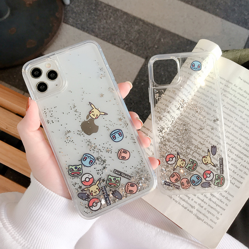 Sonun Japanese quicksand transparent iPhone14 mobile phone protective case 13promax female model suitable for apple xr all-inclusive ins anti-fall xs silicone se2 cartoon 12 creative