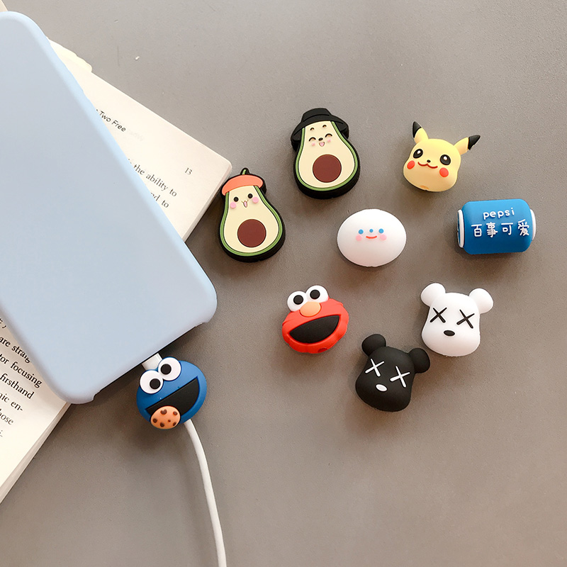 ins Japanese and Korean wire bite device suitable for Apple data cable protective sleeve cartoon bite charging head creative universal wire winder tablet anti-break ipad charging cable protective sleeve fashion