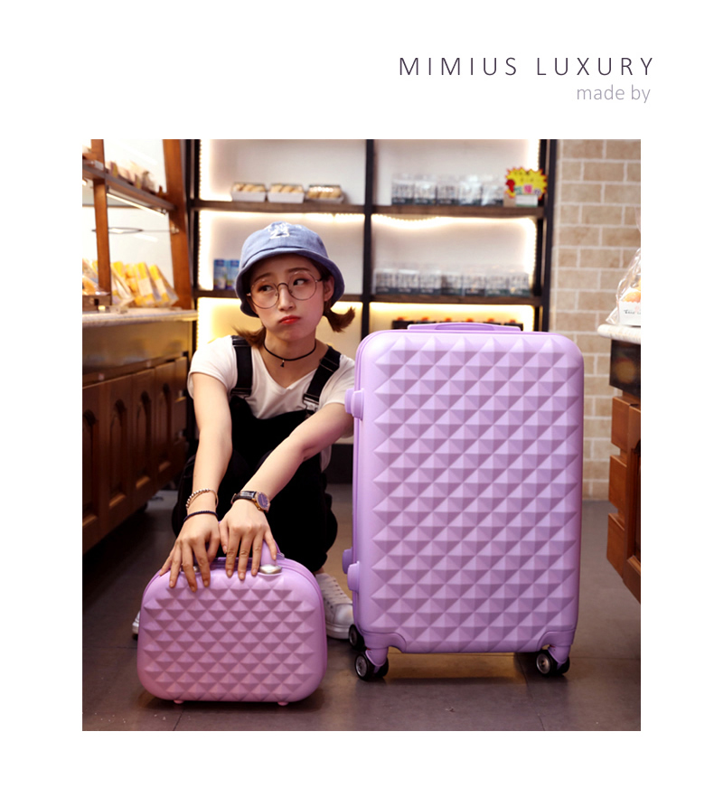 Hộp hành lý nữ sinh viên xe đẩy trường hợp nhỏ mật khẩu tươi hộp vali dễ thương Phiên bản Hàn Quốc của vali kẹo màu hộp vali sz 24