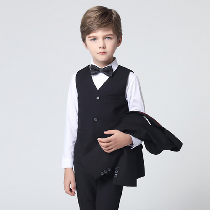 Children's Suit Suit Boy Little Suit Flower Boy Gown Three Sets Little Boy Yingren Piano Plays Out Handsome