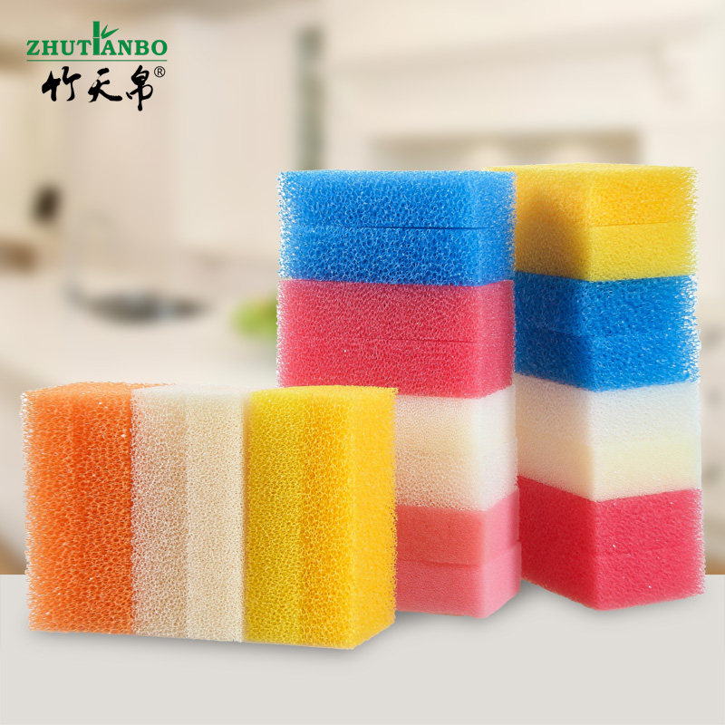 Bamboo and silk 20 pieces not easily stained with oil imitation silk melon dishwashing sponge wipe dishwashing brushed sponge Melon Sponge baggy Pepperi