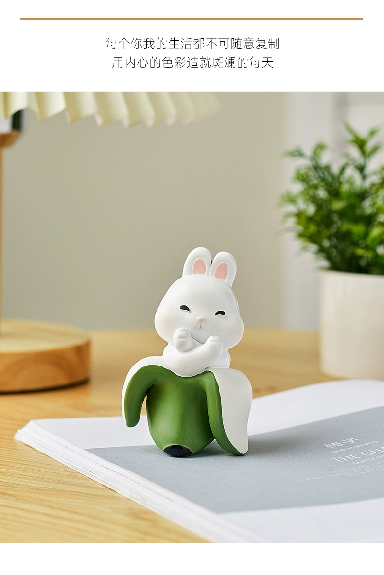 Sáng Tạo Dễ Thương Năm Thỏ Bunny Vật Trang Trí Máy Tính Văn Phòng Trạm Trang Trí Giải Nén Chữa Bệnh Quà Tặng Năm Mới