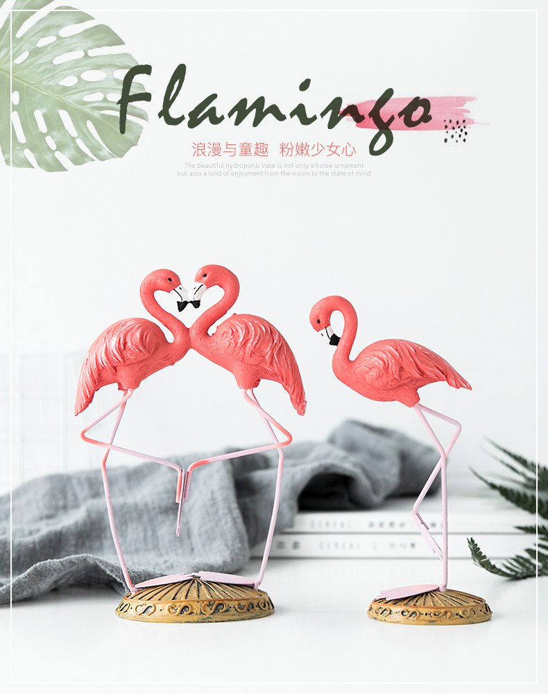 Sáng tạo flamingo trang trí nhà món quà cưới phòng khách bàn hiển thị tủ rượu tủ TV đồ trang trí nhỏ