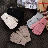 Трикотажные перчатки, демисезонное дорожное флисовое удерживающее тепло милое кольцо, 2019, без пальцев