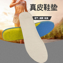Insole mens head layer of cow leather genuine leather Suction Sweat and Deodorant Soft Bottom Comfort Sports Shock Absorbing Casual Leather Insole