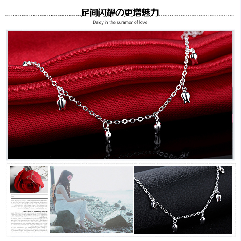Bracelet de cheville Femme ELO-PEONY     en Argenterie - Ref 3102551 Image 6
