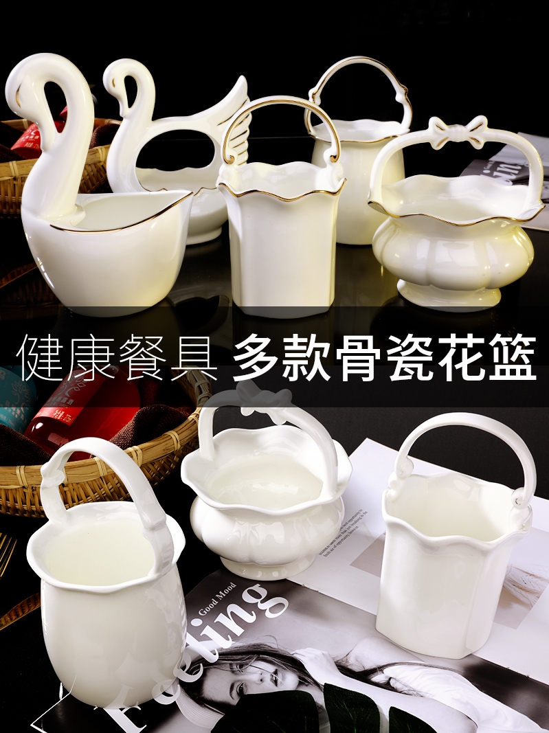 Bone China Creative Chopsticks Tube Place Large Soup Spoon Small Soup Spoon Ceramic Table Place Knife Fork Spoon Accessories Storage Chopsticks