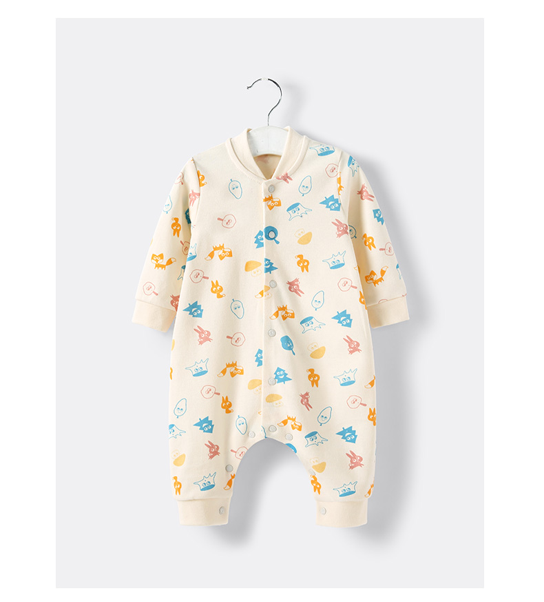 Bo Ruien quần áo sơ sinh cotton bé jumpsuit dài tay cho bé mùa thu và mùa đông romper đồ lót một mảnh sleepsuit trẻ em