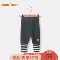 Bo Ruien autumn new female baby leggings infant out slim sports long pants girl small foot pants