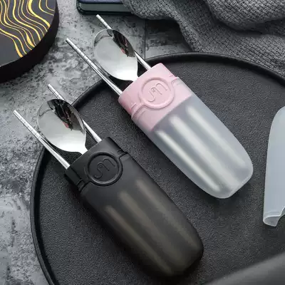 304 stainless steel student portable three-piece set Creative Japanese chopsticks spoon travel box tableware Korean set