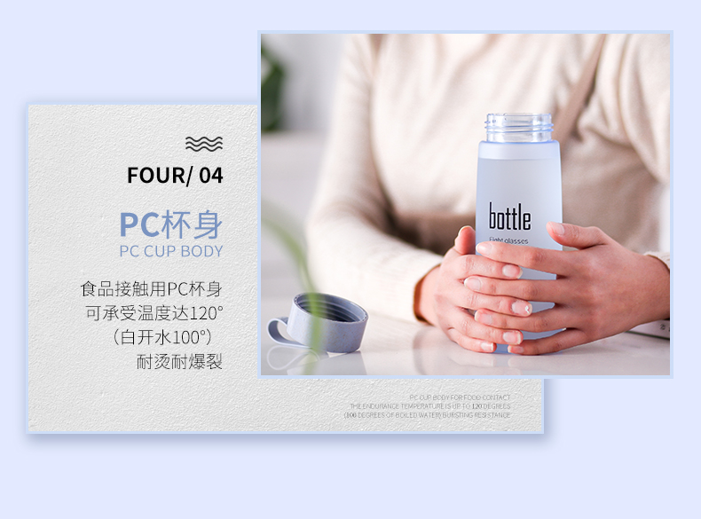 Phiên bản tiếng Hàn của cốc nước tươi và đáng yêu bằng nhựa đơn giản cầm tay nữ sinh viên cúp tay cá tính chống rò rỉ chống rơi Hàn Quốc bình nước giữ nhiệt